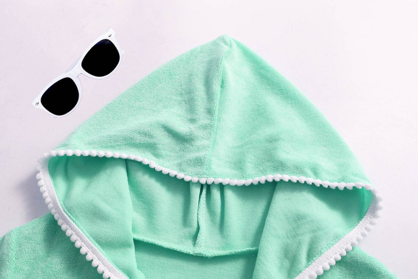 LUCKYGAL Kids Beach Coverup Girls Swimsuit Coverup Zip-Up Beach Green Bathing Suit Wraps,4t 5t
