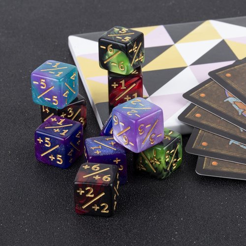 48 PCS Magic The Gathering MTG Counter Dice Marble Bulk Life Counters Tokens Dice Compatible with Magic Card Game Accessories CCG Creature Stats, 4 Colors