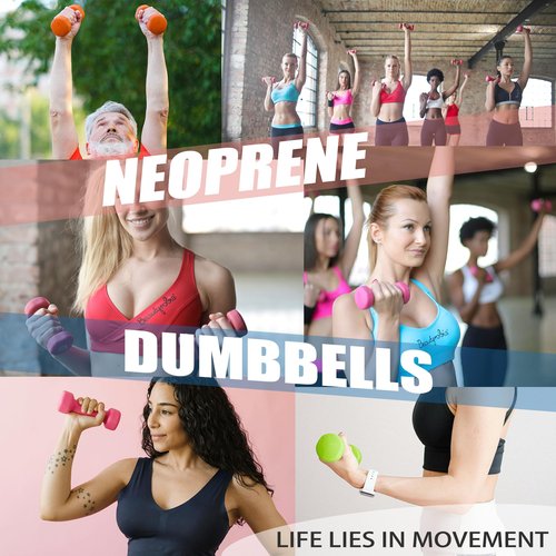 Balelinko Home Gym Equipment Workouts Strength Training Weight Loss Pilates Weights Yoga Sets Free Weights for Women, Men, Seniors and Youth, 2LB Black, Pair