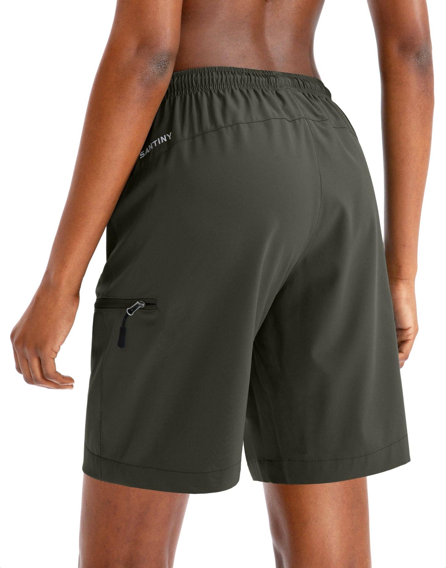 SANTINY Women's 5''/ 7''/9'' Hiking Cargo Shorts Quick Dry Lightweight Summer Shorts for Women Athletic Golf Zipper Pockets(Army Green_3XL)