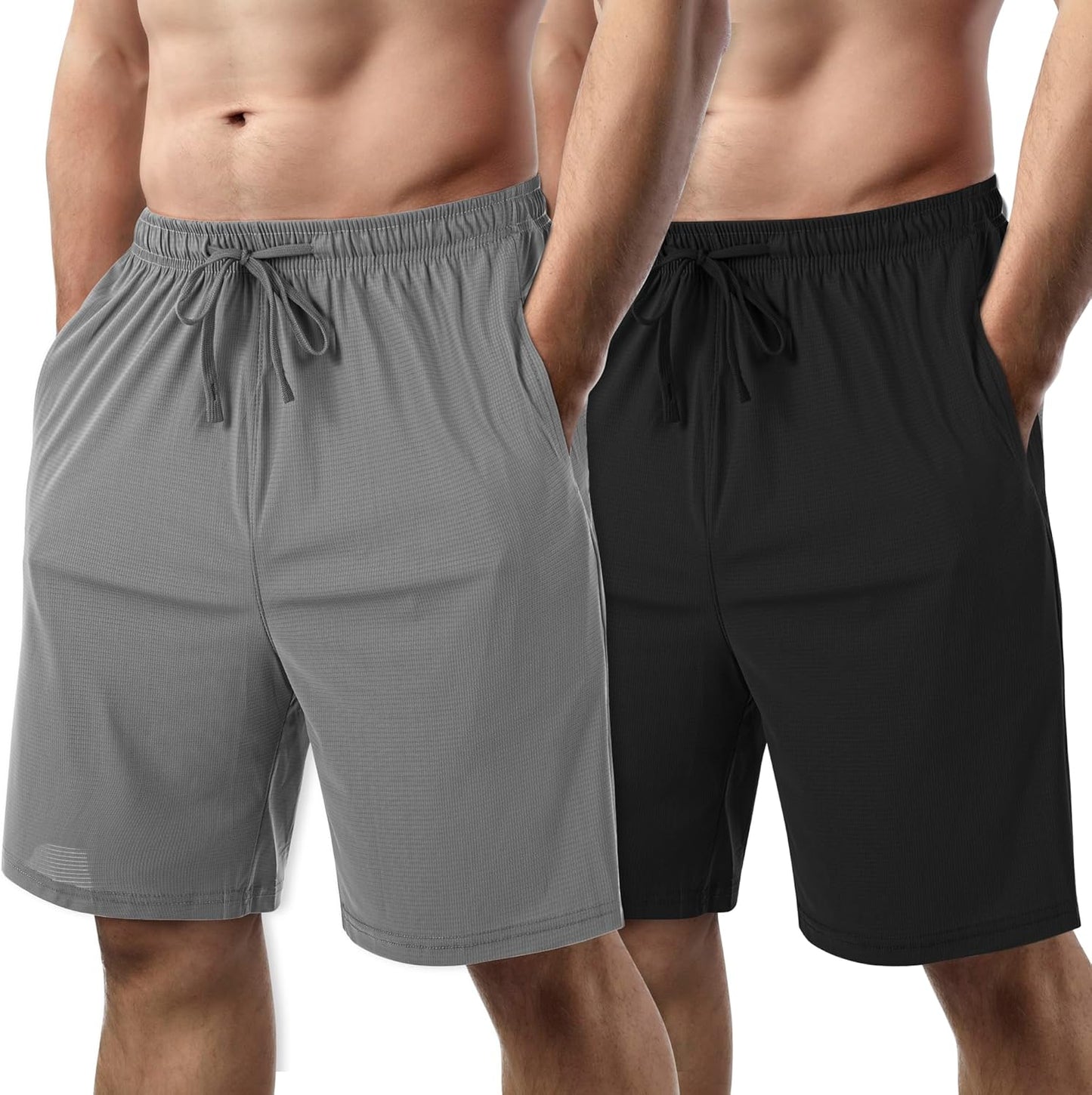 2 Pack Mens Running Athletic Shorts for Men's Lightweight Workout Gym Shorts Quick Dry Hiking Basketball