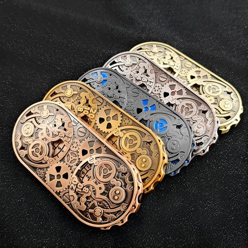 Wheel of Time DND Spinner Dice, 7-in-1 Metal Dice Set with Gift Case for Dungeons and Dragons Gamer, Polyhedral Roleplay Game Dice, Fantasy D&D Tabletop RPG Accessories Gift (Ancient Gold)