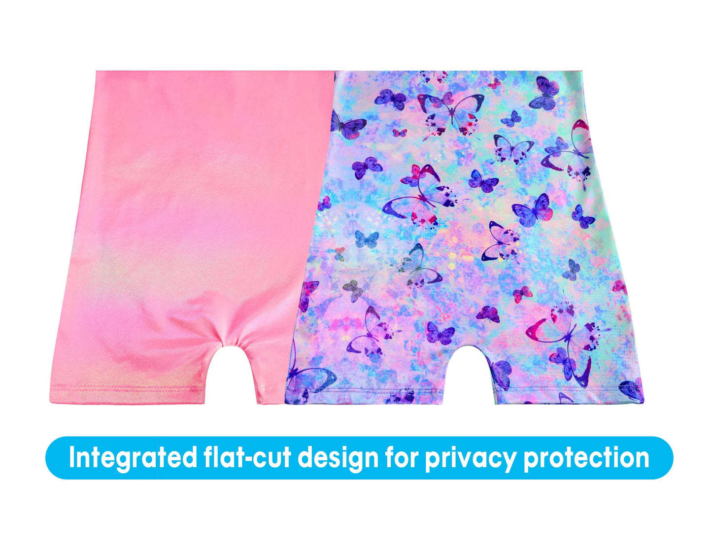 Snowheart Gymnastics Leotards for Girls Size 3t 4t 2 Pack Sparkle Purple Blue Butterfly Solid Pink Sleeveless Biketards
