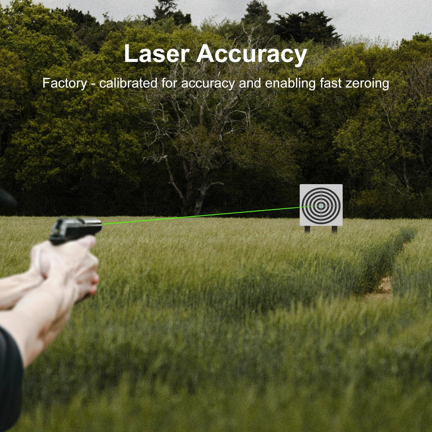 Feyachi Switch Bore Sight 9mm Green-Dot Laser Zeroing Bore Sighter Pistol Laser Boresighter with 3 Sets of Batteries