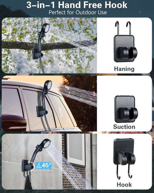 Beviliu Portable Shower, 6000mAh Rechargeable Portable Shower for Camping with USB Cable Outdoor Shower Portable Shower Head, Car Camping Gear, Pet Bathing Dog Shower, Portable Camping Shower