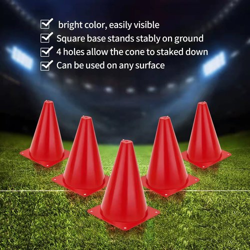 MIVERYEA Cones Sports for Kids Small Training Cones Set for Soccer Practice 24 Pack 7 Inch Agility Field Marker for Football Basketball Drills Plastic Baseball Cone
