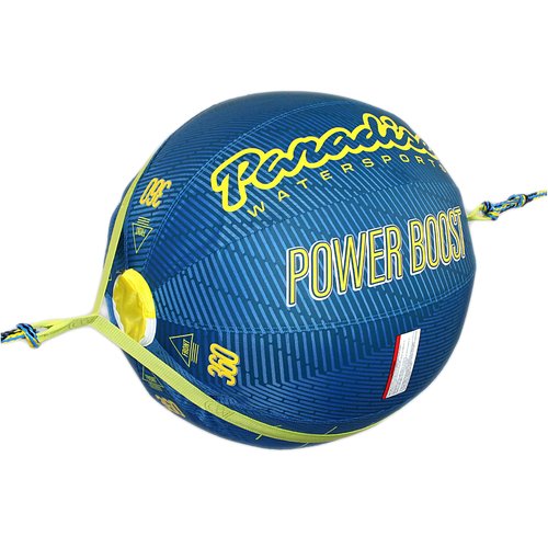 NorEast Outdoors Paradise Water Sports - Power Boost Ball with Tow Rope, Towable Tube Rope, Performance Power Boost Ball - Blue/Yellow