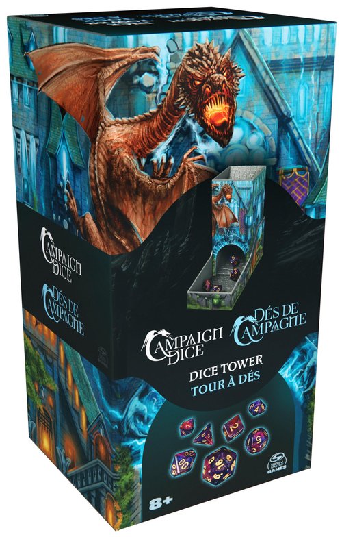 Campaign Dice Tower, Portable 7 Polyhedral Dice Role-Playing Board Games DND Dungeons Dragons MTG Magic The Gathering, for Adults & Kids Ages 8 and up