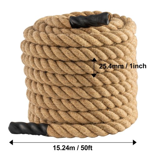 Happybuy Gym Climbing Rope, 1" Diameter 50 ft Length, Fitness Training Rope for Adults, Great for Gym, Climbing and Home Exercises