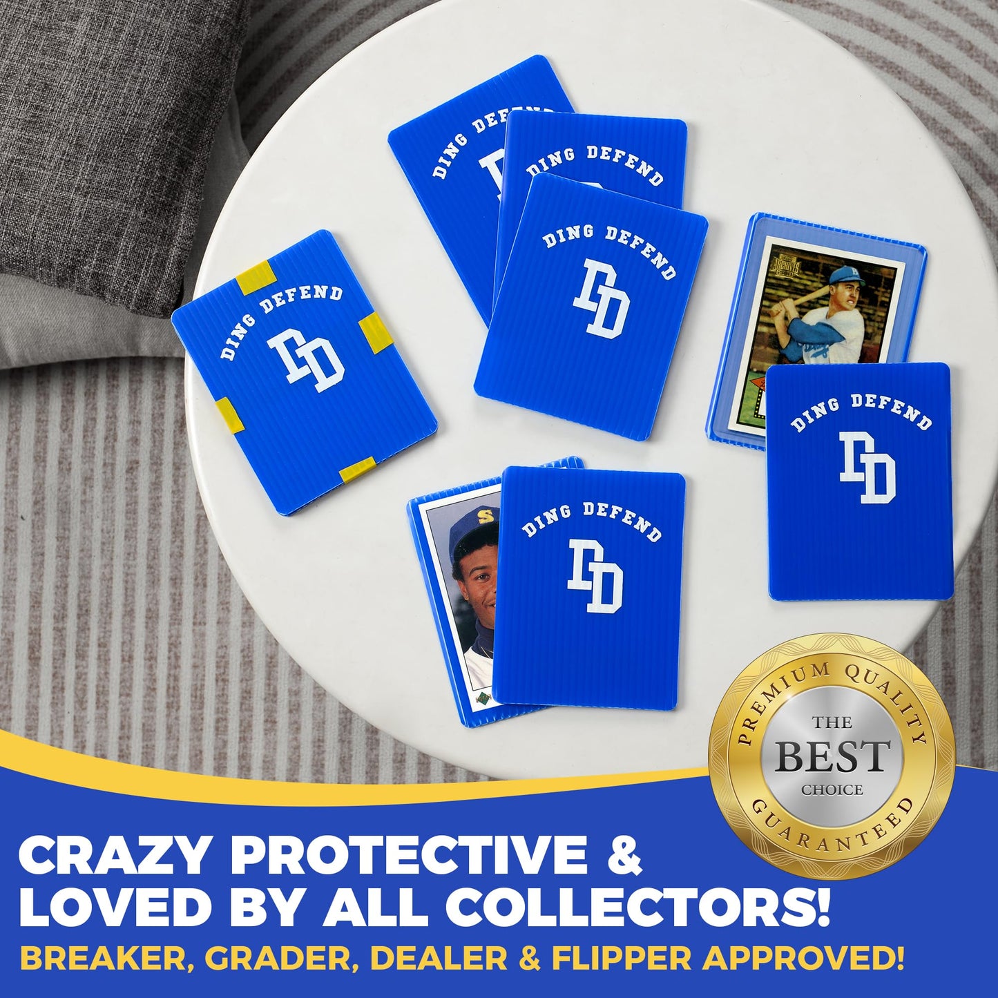 110 Pack Ding Defend Trading Card Shipping Protectors Hard Plastic Card Slab - Guard for Collectible Cards, Mailing Sheet & Hobby Supplies - 3.5 x 4.5 Inches, Blue Corrugated Packaging Pads