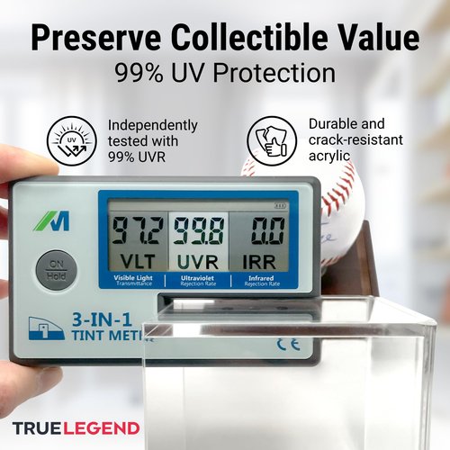 True Legend Baseball Display Case with 99% UV Protection: Premium Baseball Holder with Thick Acrylic Polished Edges - Perfect Display Stand for Sports Memorabilia Collectors