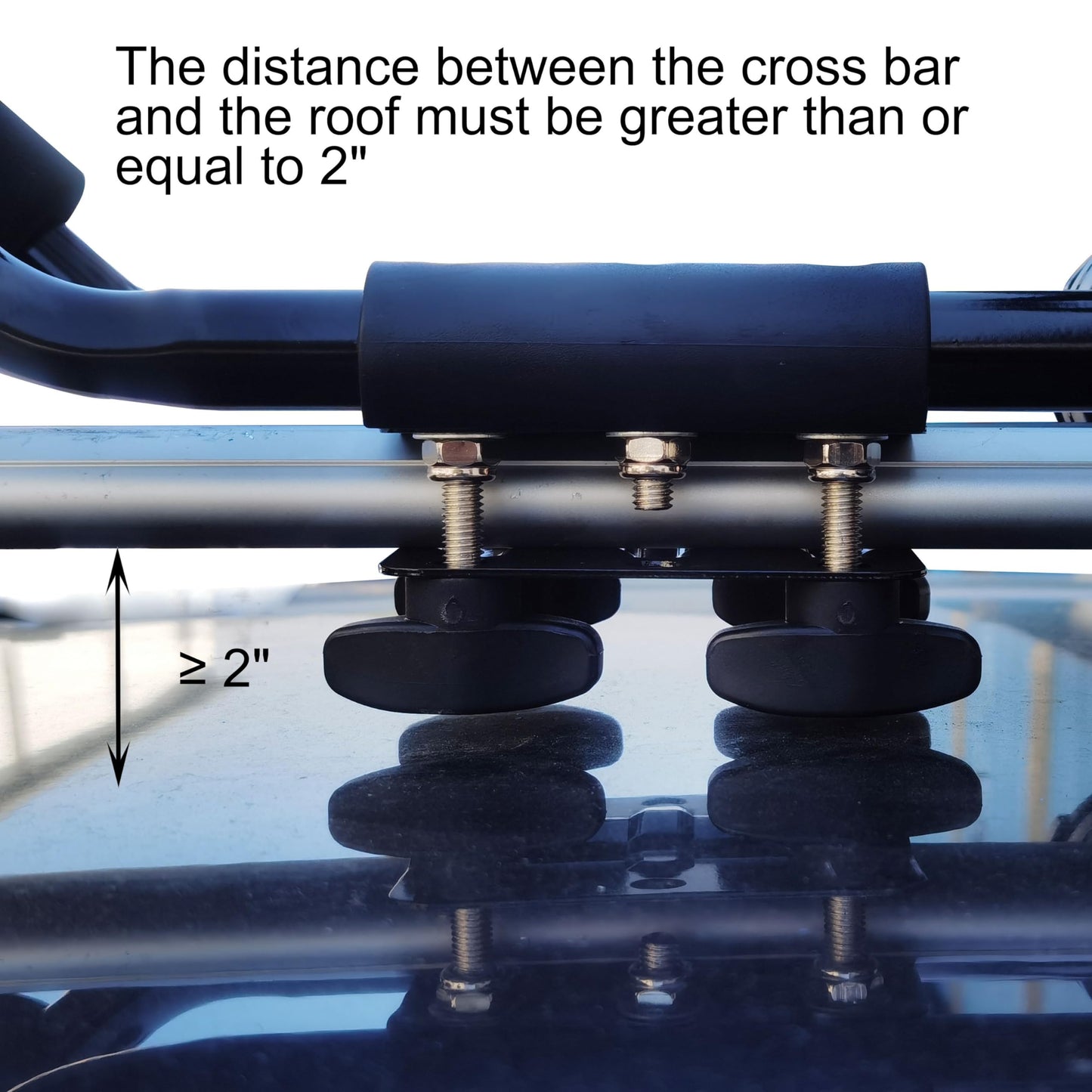 2 Pairs Kayak Rack J-Bar Car Roof Rack for Canoe Carrier SUP Paddle Surfboard Mount on Car SUV and Truck Crossbar, Includes 4 Pcs Roof Rack Tie Down Straps.