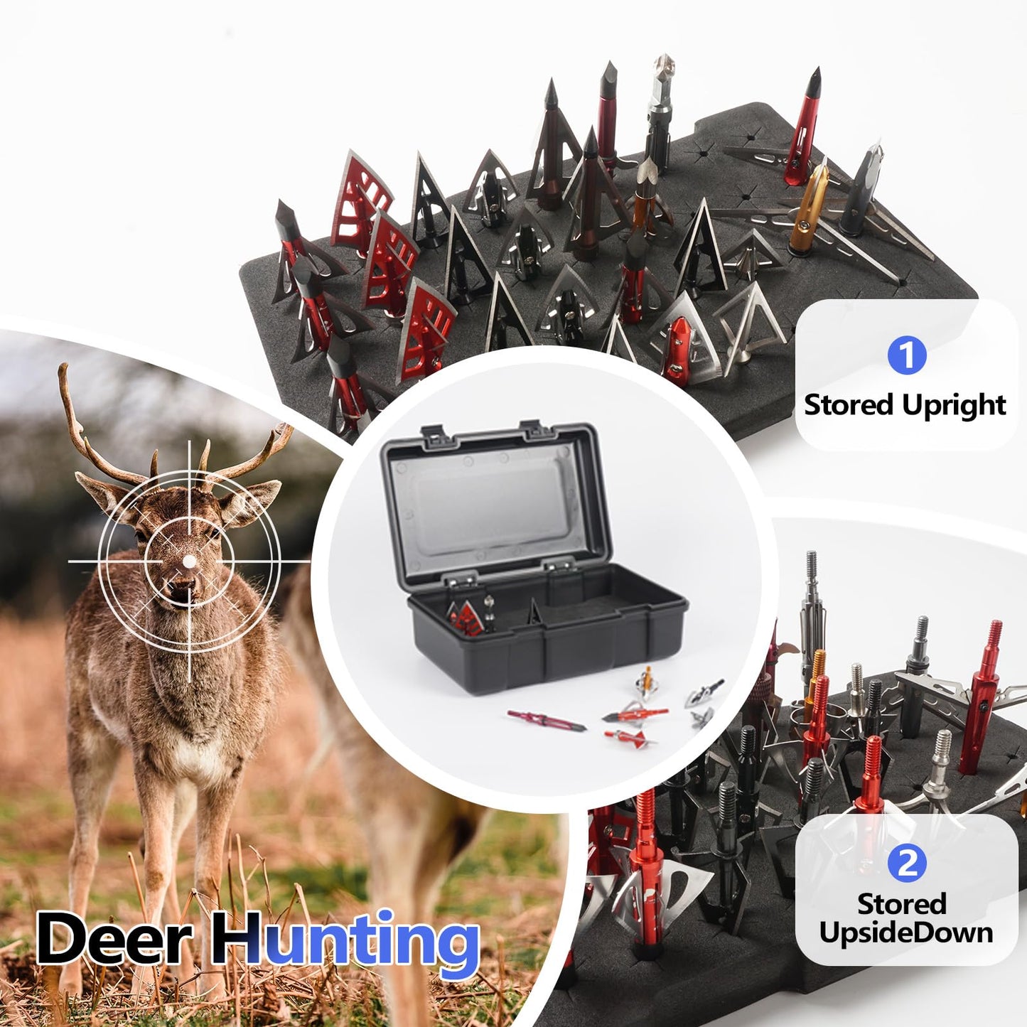 Smarkey Broadhead Storage Box Case for Compound Hunting Bow and Crossbow Accessory - 36PCS Stroage