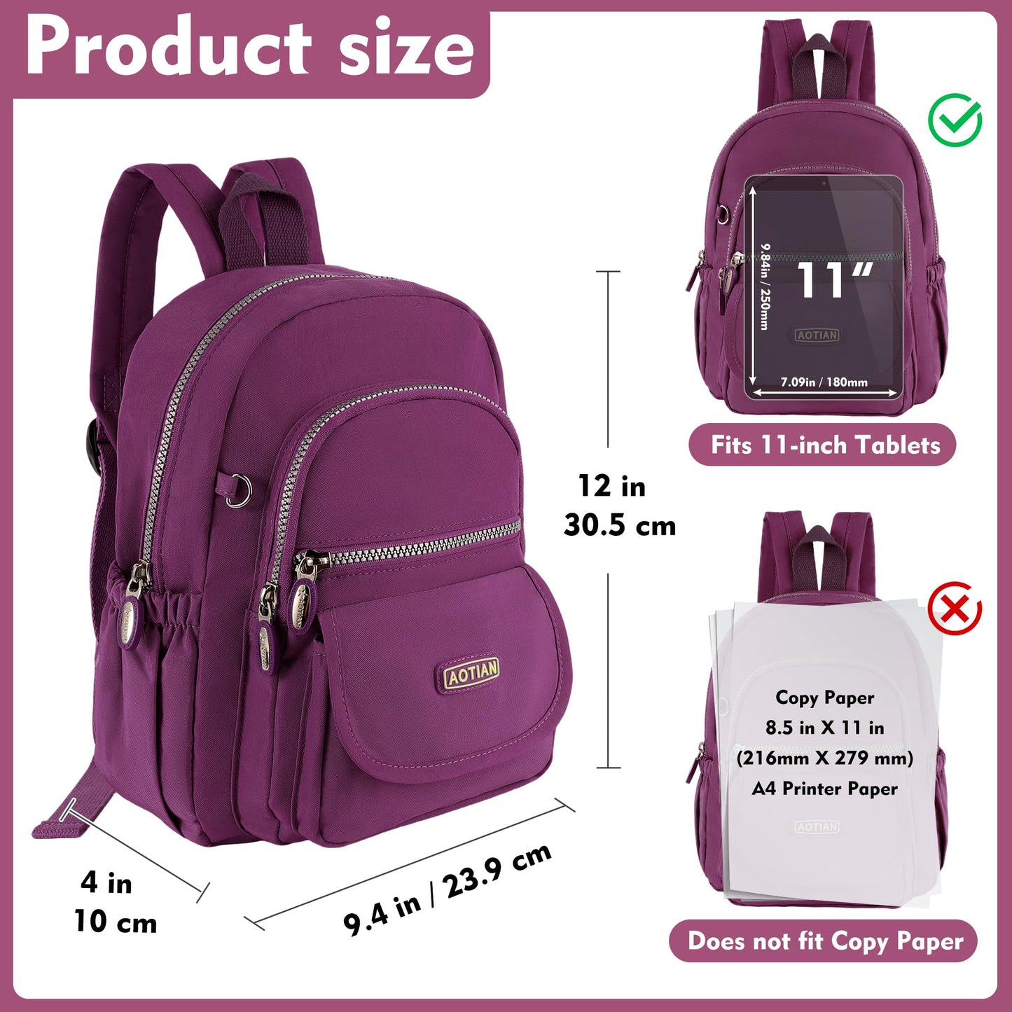 AOTIAN Mini Women Backpacks Casual Lightweight Small Daypack for Girls
