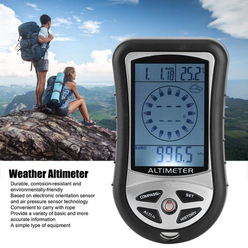Multifunctional Electronic Portable Compass Weather Altimeter Portable Testing Tool for Home Mountain Climbing Hiking