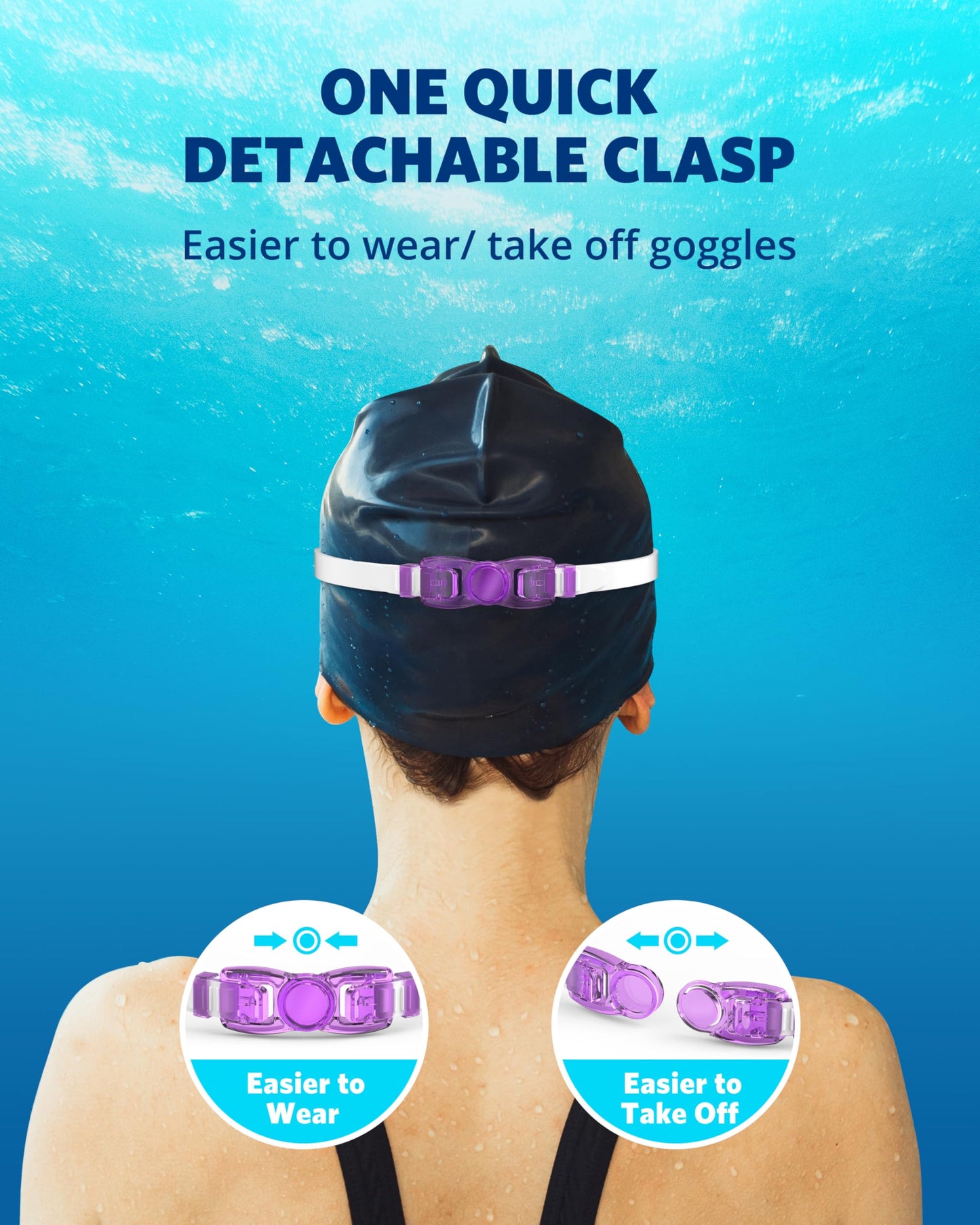 Aegend Swim Goggles, 2 Pack Swimming Goggles No Leaking Adult Men Women Youth, Aqua & Purple White