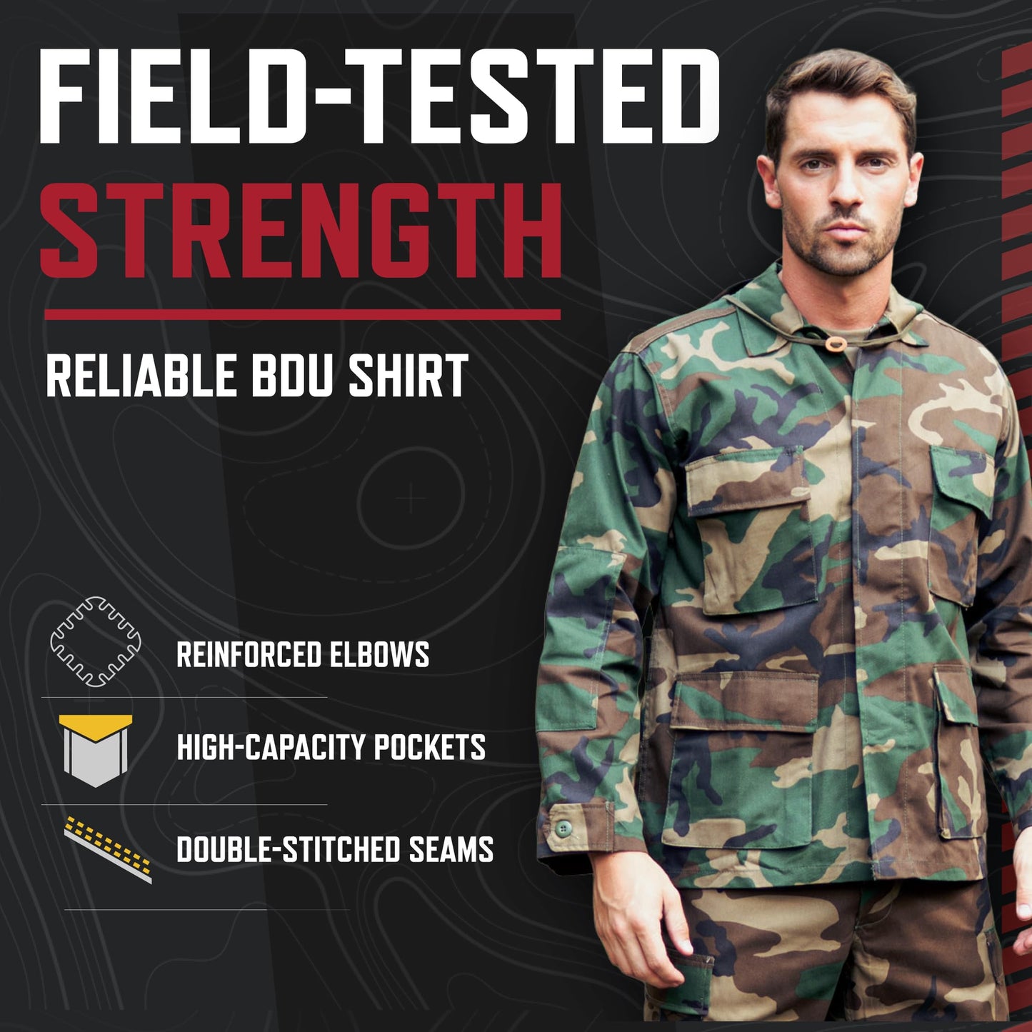 Rothco BDU Uniform Shirt, Midnight Digital Camo, XL