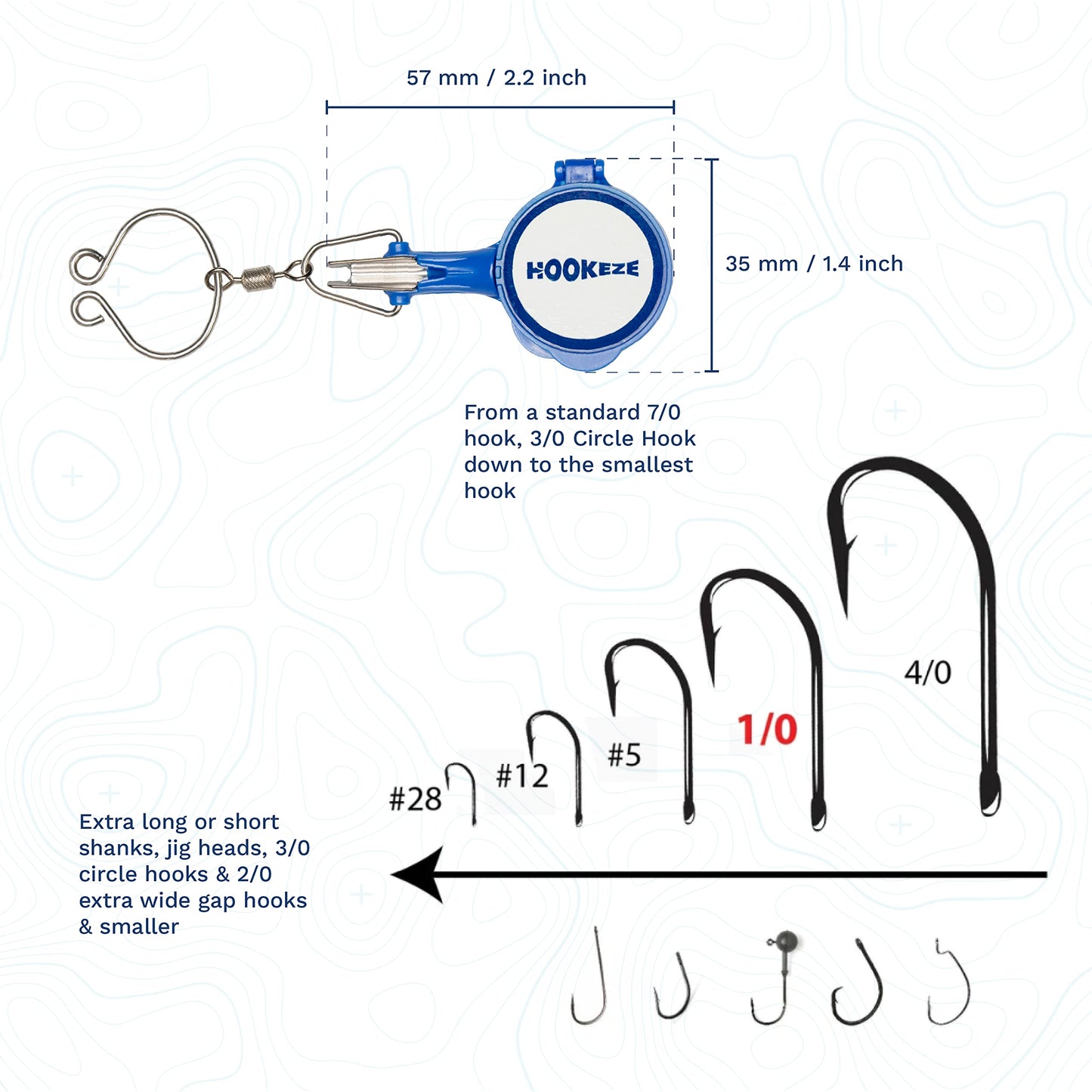 HOOK-EZE New All in One Nail Knot Tying Tool | Pack of 2 | Protect from Fish Hooks | Tie Fishing Knots Easily | Cool Gadgets | Ice & Fly Fishing Gifts & Accessories for Beginner Anglers - Blue