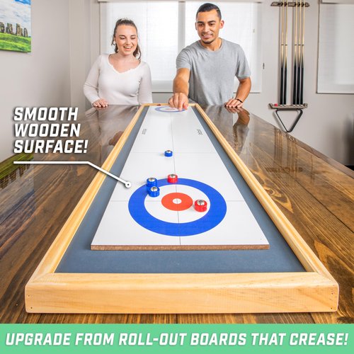 GoSports Shuffleboard and Curling 2 in 1 Tabletop Board Game