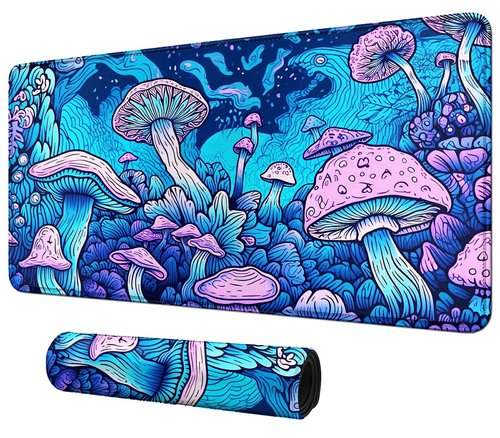 Fascinating Mushroom for MTG & TCG Playmat Mouse Pad,BFDHGQZC 24" x 14" Game Mat for MTG/RPG/CCG Trading Card Game Playmats Table Mat Perfect for Card Games Video Games Computer Office