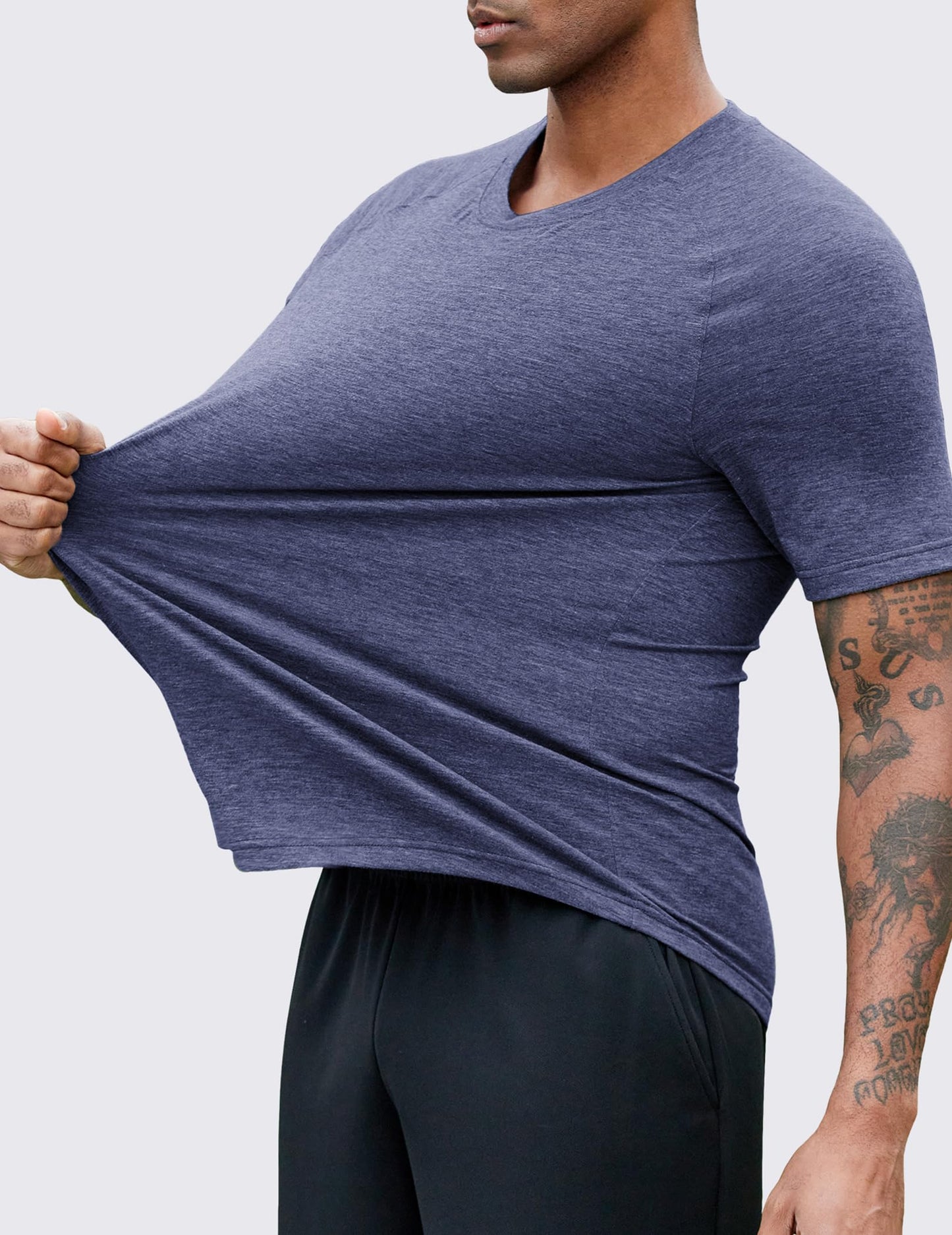 PINSPARK Men's 3 Pack Workout Shirts - Quick Dry Gym Athletic Shirts Moisture Wicking Short Sleeve T Shirts