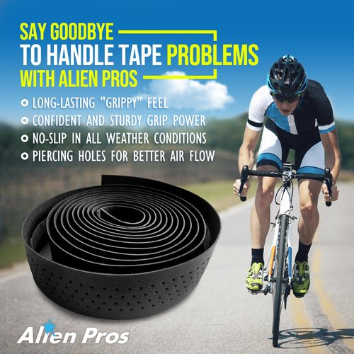 ALIEN PROS Bike Handlebar Tape Brown New Model EP+ (Set of 2) - Wrap Your Bike for an Awesome Comfortable Ride - Enhance Your Bike Grip with These EVA PU Plus Bicycle Handle bar Tape, Brown