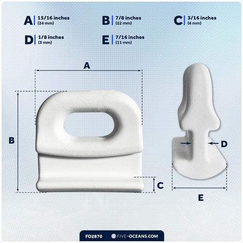 Five Oceans 10-Pack Sail Slide - Internal Track - 7/16-Inch (11mm) Internal Mast Track Slide for Small to Medium-Sized Sailboats, Cruising Yachts, Ketches, and Yawls- FO2870