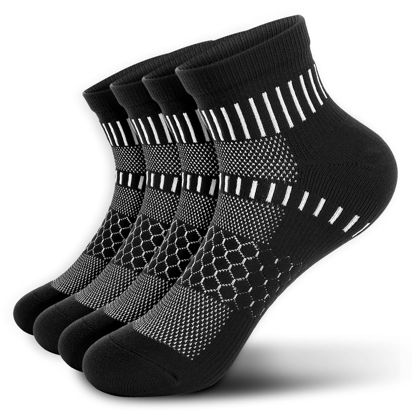 IRAMY Ankle Compression Socks for Women Men Coolmax Moisture Wicking Running Socks Plantar Fasciitis Relief 2 Pairs