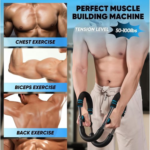 MAMA EVE Twister Arm Trainer, 50-100lb Adjustable Power Twister Bar, Chest Shoulder Arm Workout Equipment, Portable Detachable Upper Body Fitness Machine for Home & Gym ﻿