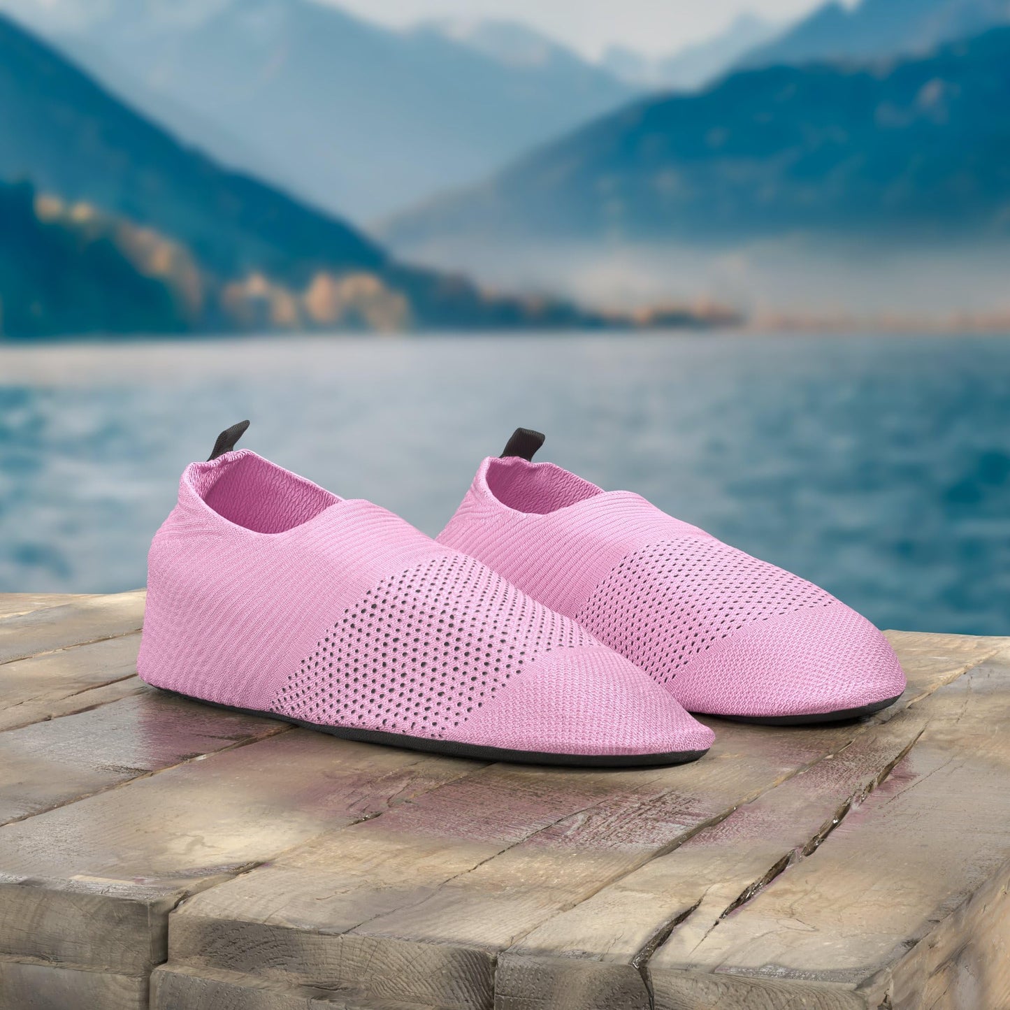 ANLUKE Barefoot Quick-Dry Water Sports Shoes Aqua Socks for Swim Beach Pool Surf Yoga for Women Men (42/43, KPink)