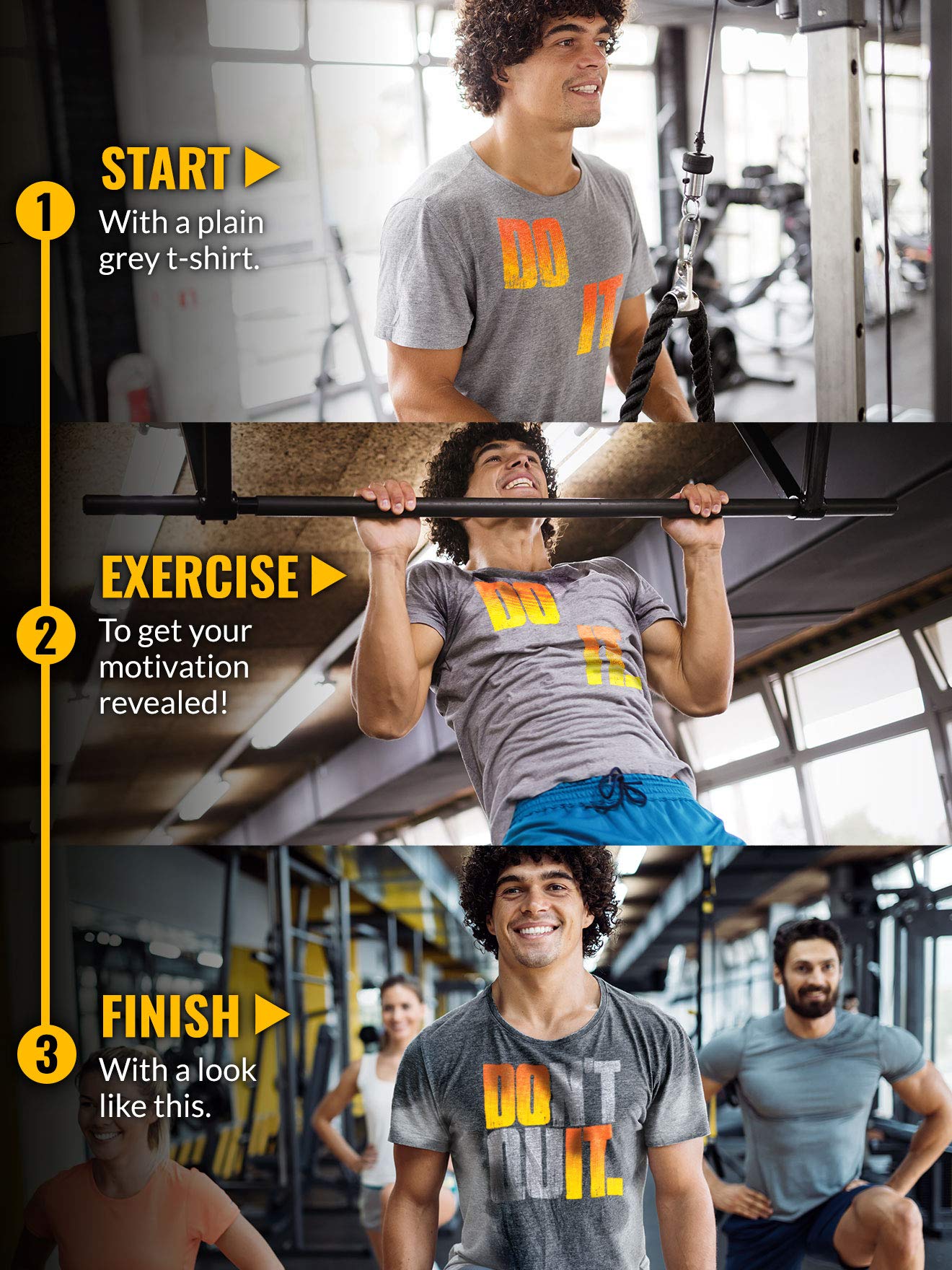 Actizio Men's Sweat Activated Funny Gym T-Shirt, Do It - Don't Quit, L