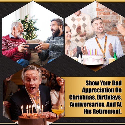 Loetere Super Dad Medal Gifts for Dad from Daughter or Son, Best Ever Gifts, Funny Award Gifts for Birthday Father's Day Present