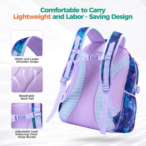 Choco Mocha Cheetah Backpack for Girls, Elementary School Backpack for Girls Ages 6-8 Kids Kindergarten Backpack Bookbag 17 Inch with Chest Strap, Purple