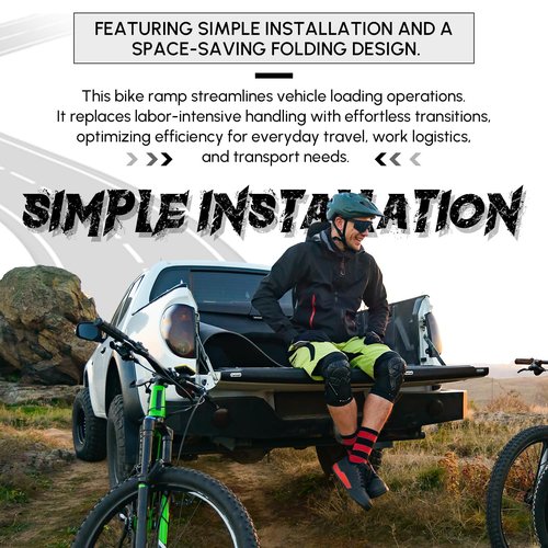 Silipull Bike Rack Loading Ramp, Folding Ramp, Bridge, Fit for Electric Bicycles, Wide Tire Bicycles, Mountain and Road and Ordinary Bikes