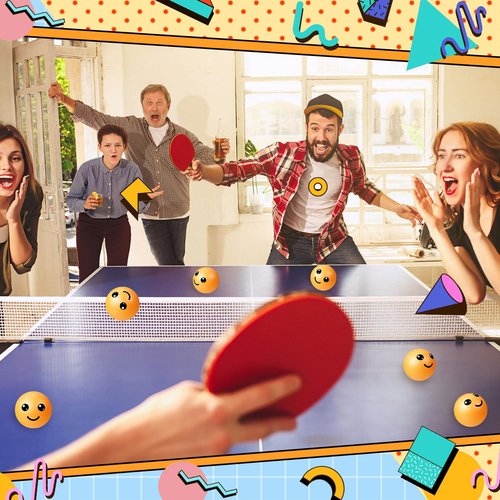 VioraWhite 24 Pcs Novelty Table Tennis Balls Bulk Cute Emotion Face Table Tennis Balls Accessories for Game Fun Birthday Gift Party Decorations