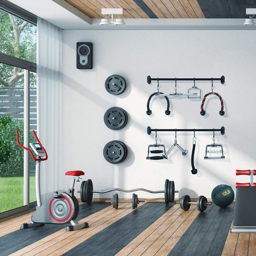 Yes4All Revolving Straight Bar with Non-Slip Handle – Rotating Straight Bar Cable Attachment – Lat Pull Down Bar – Support up to 880 lbs (Chrome)