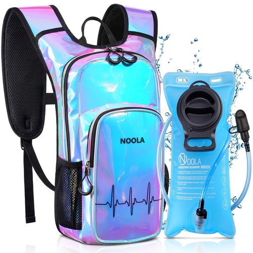 NOOLA Rave Hydration Backpack, Water Backpack with 2L Water Bladder, Festival Essential Accessories for Women Men, Hydropack Hydrobag for Festival Gear, Hiking, Running, Biking, Blue