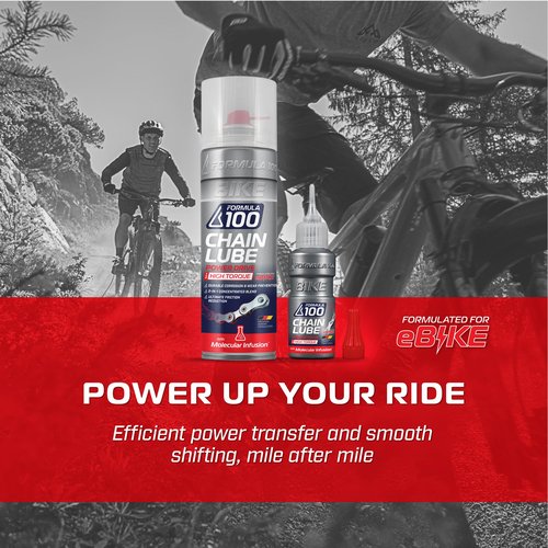 Formula 100 eBike Chain Lube – Lubricant for Electric Bikes – Durable Corrosion & Wear Protection, Friction Reduction, Race Day Blend – 50ml (1.69 oz)