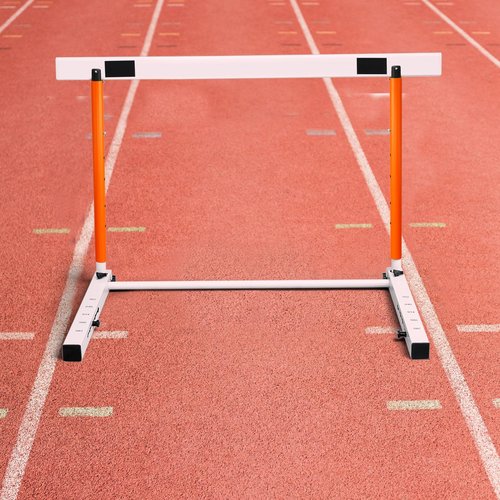 Blulu 1 Pcs Adjustable Height Sports Training Hurdle with Counterweight Heavy Duty Track and Field Equipment Practice Speed Agility Training Hurdle from 30 to 42 Inch for Athletes Adults (Orange)