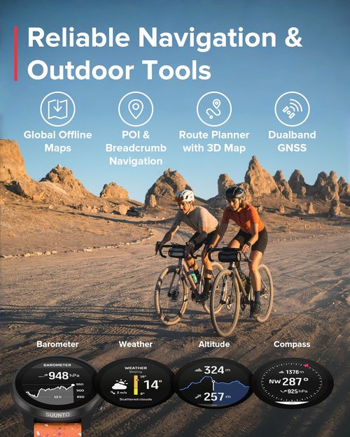 SUUNTO Race S GPS Sports Watch, 1.32" AMOLED Touchscreen w/Crown, 13 Days Battery Life, Training & Sleep Health Tracking, Dual-GNSS, 32GB Global Offline Maps, Lightweight for Running, Power Orange