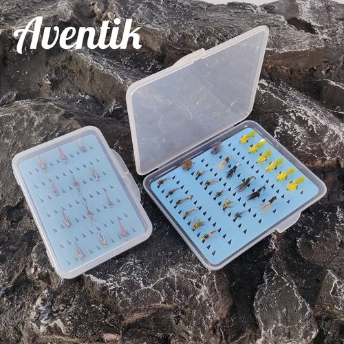 Aventik Super Slim Fly Fishing Trout Flies Fly Box Clear Fly Lures Hook Box 4PC (H065MB)