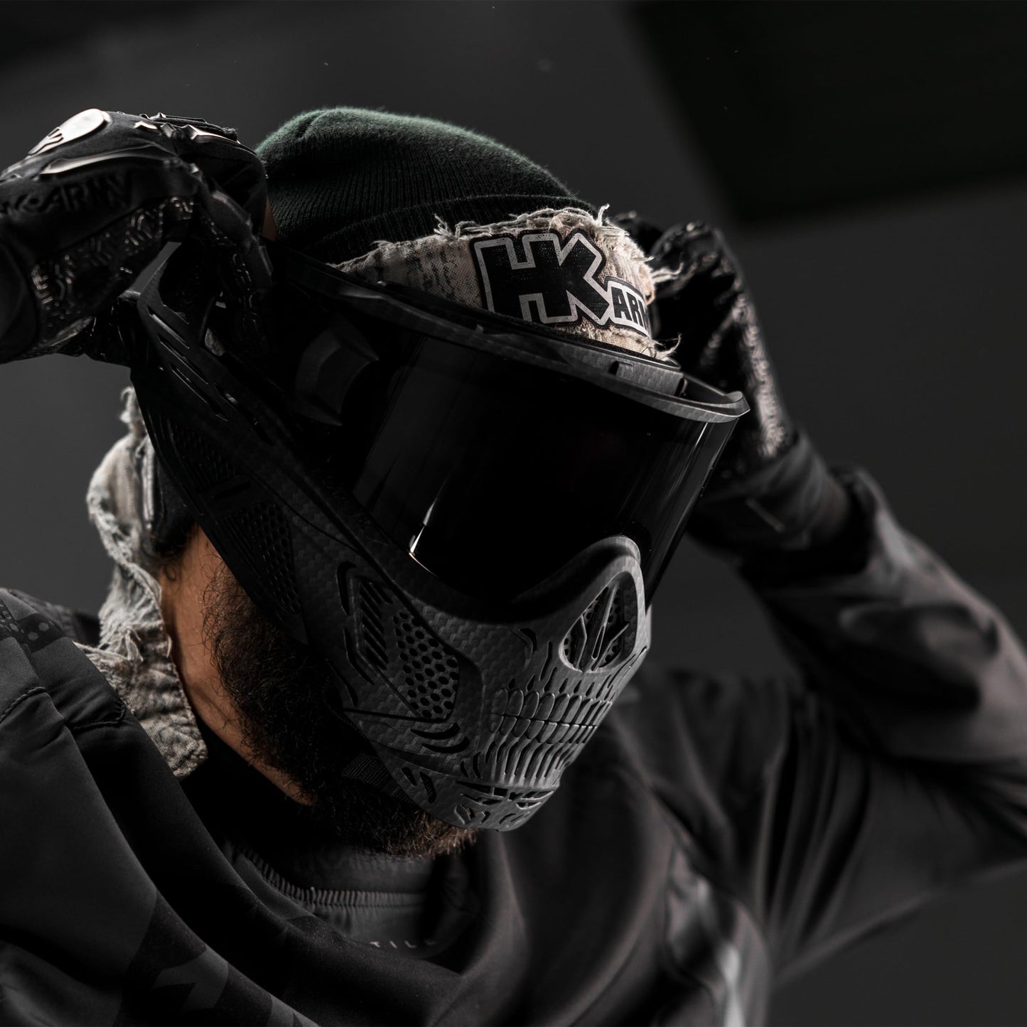 HK Army HSTL Skull Paintball Goggle/Airsoft Mask (Carbon Fiber, Smoke)