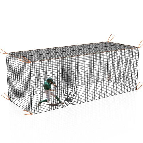 Batting Cage Net, 8x8x20 ft Heavy Duty Enclosed Batting Net With Door, Only Net, Not Include Poles and Frame, Professional Softball Baseball Nets for Batting and Pitching, Batting Cages for Backyard