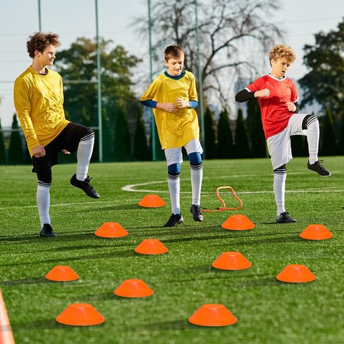 wlilupah 25 Pcs Mini Soccer Cones for Sport Agility Disc Cones Soccer Training for Agility Drills Sports Football Basketball Football Basketball Drills (Orange)