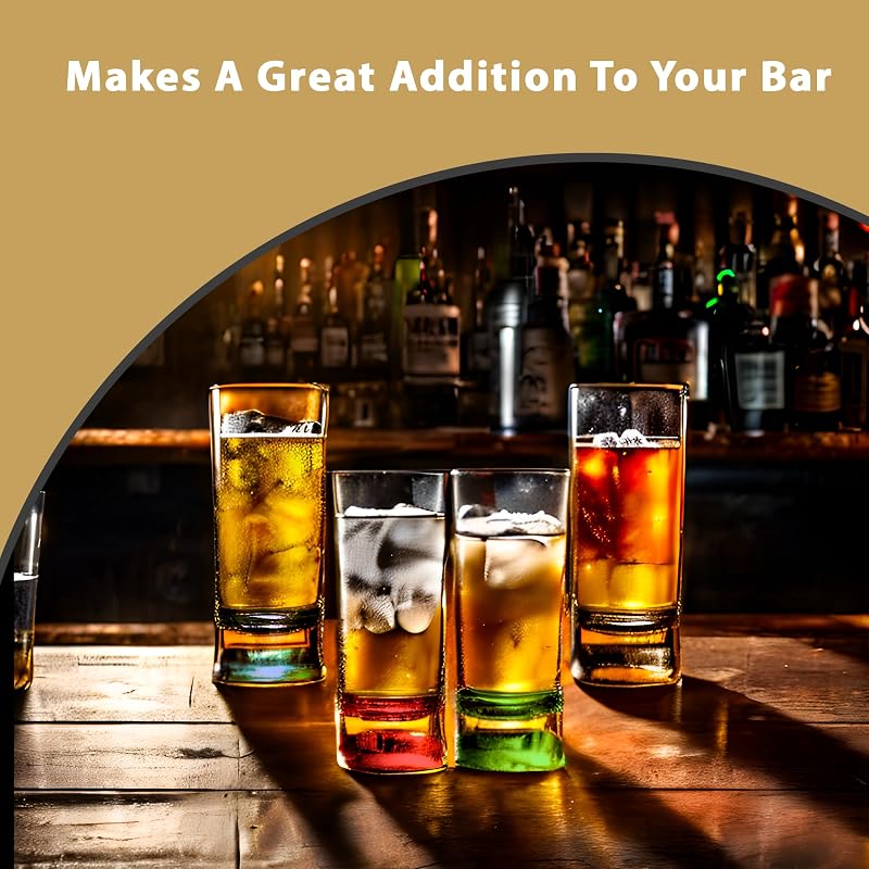 Multicolor Unbreakable 2oz Shot Glass Set of 4 - Heavy Base, BPA-Free Plastic