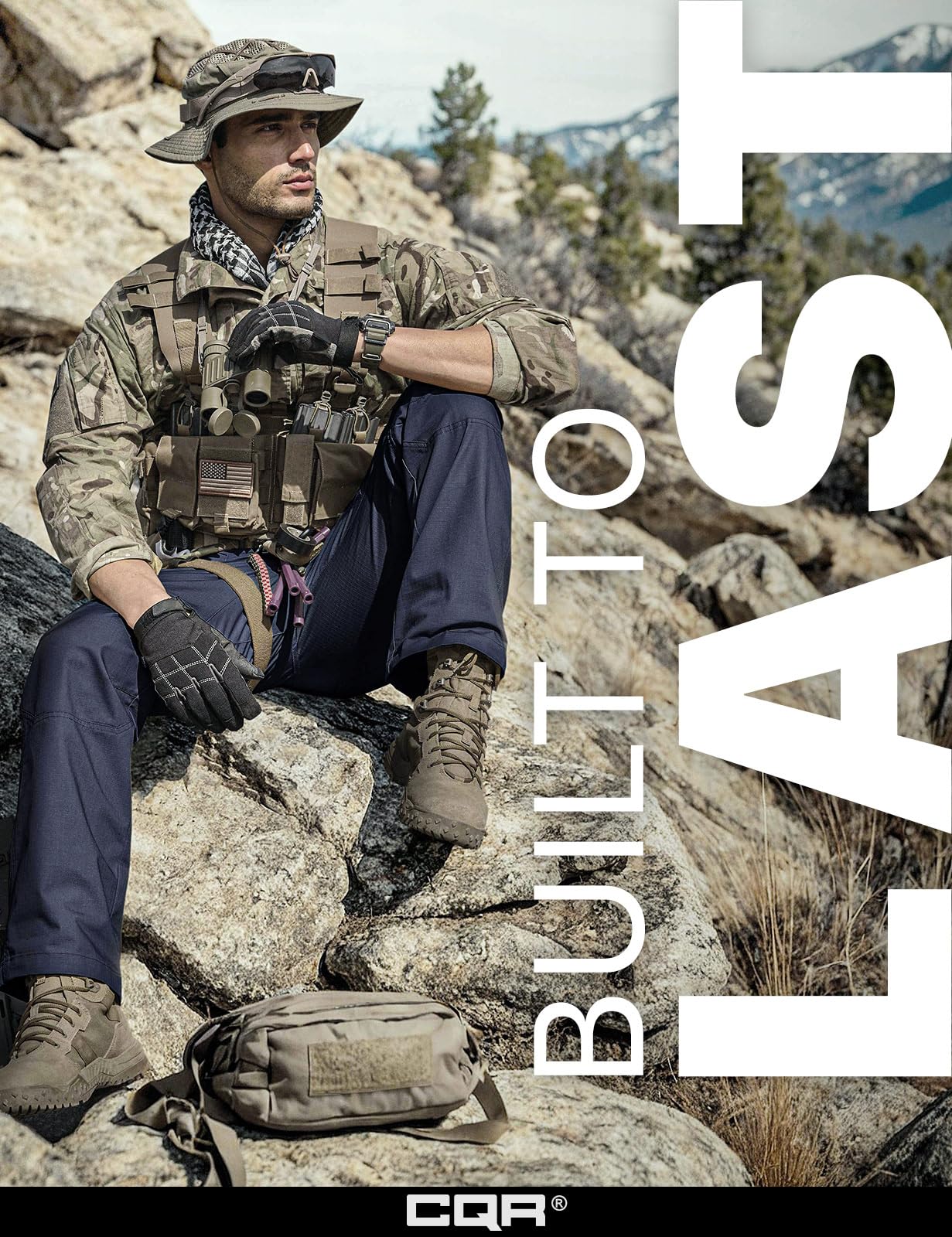 CQR Men's Tactical Pants, Water Resistant Ripstop Cargo Pants, Lightweight EDC Work Hiking Pants, Outdoor Apparel, Raider Police Navy, 30W x 30L