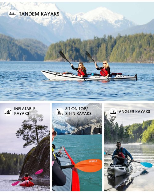 HIKULA Kayak Paddles Aluminum Shaft Paddle with Nylon Blades, Floating Adjustable Kayaking Oars, 3 Piece, 220-240cm/86-94 Inches,Black/Rose/Teal