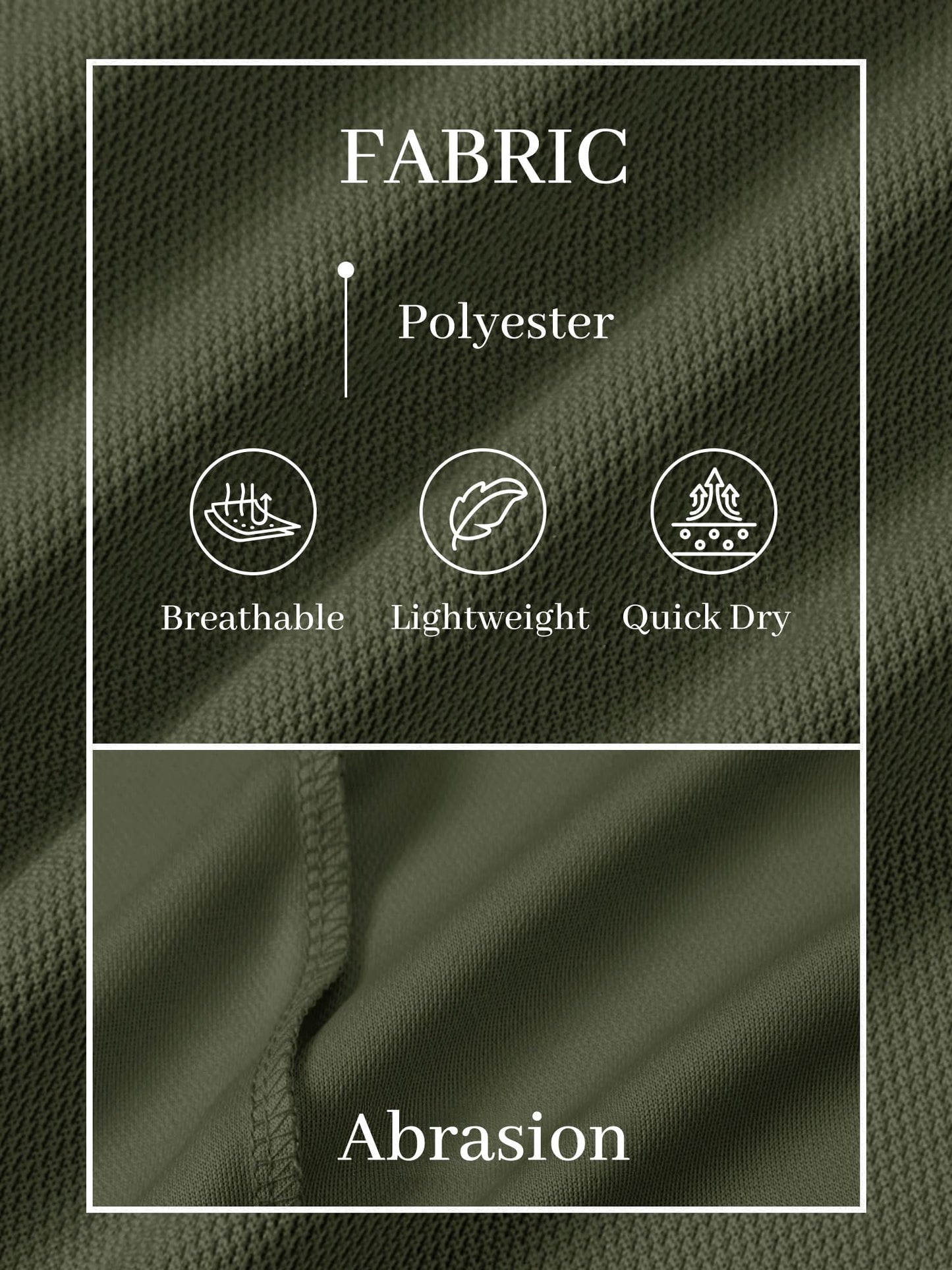 TACVASEN Mens Golf Shirt Dry Fit Mens Polo Shirts Short Sleeve Performance Golf Polos for Men with Collar Work Shirts Army Green, M