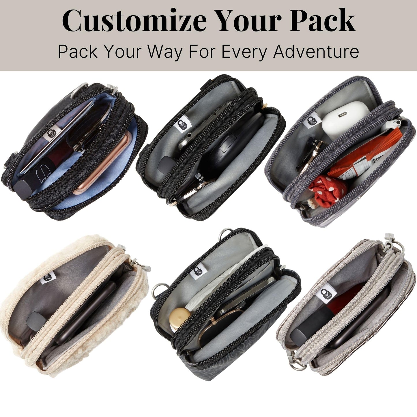 Baggallini Take Two RFID Bryant with Chain Black Quilt One Size