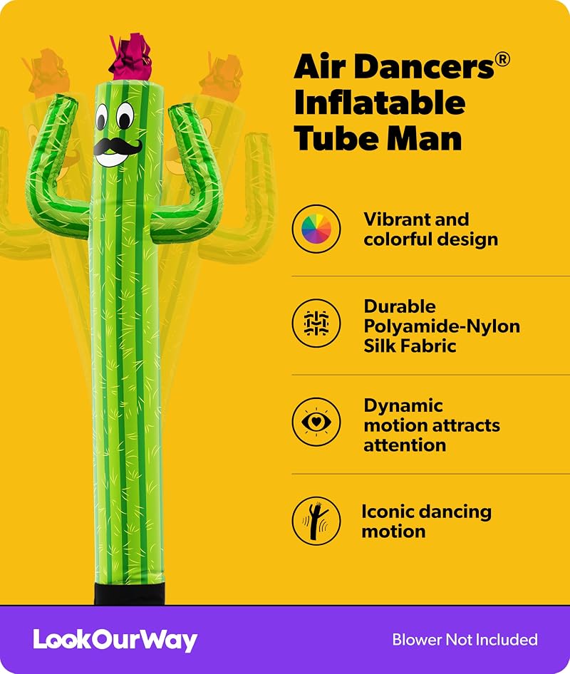 6 Ft LookOurWay Air Dancers Wacky Waving Inflatable Tube Man - Cactus, Blower Not Included
